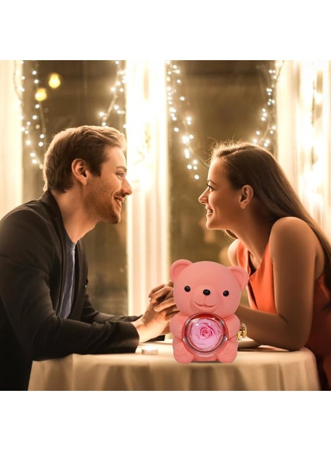 دبدوب هدية يحمل وردة داخل كرة شفافة – تصميم فاخر ومثالي للهدايا الرومانسية والمناسبات (هدية عيد الحب -هدية للحبيبة - هدية للبنات ) لون بينك - Image 5