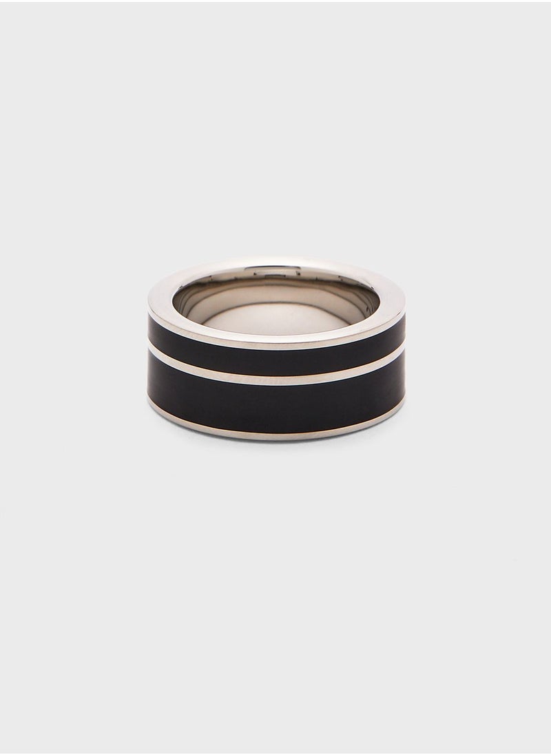 EMPORIO ARMANI - EGS2032040 Logo Ring - Image 1