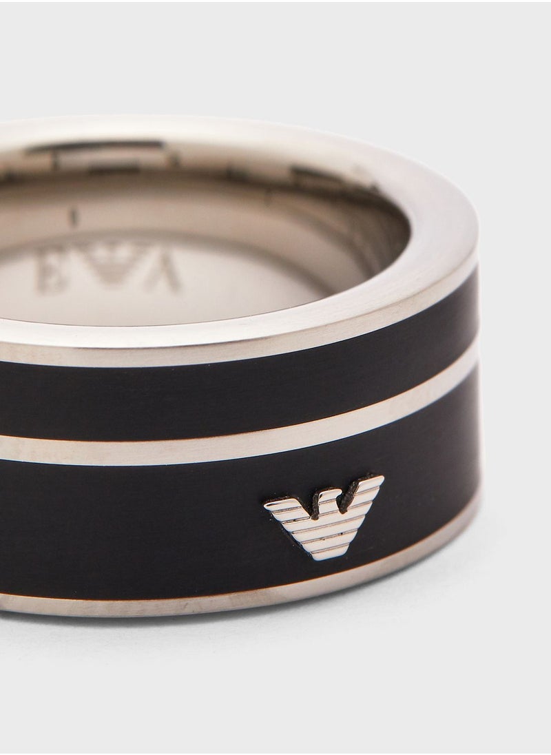 EMPORIO ARMANI - EGS2032040 Logo Ring - Image 1