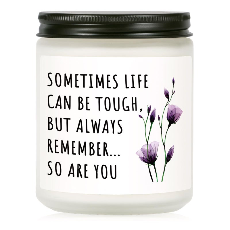Shqiueos Get Well Gifts for Women Inspirational Candle 7oz Cancer Care Gifts for Women Sympathy Gift Cheer up Comfort Surgery Recover Encouragement Lavender Scented Handmade Candle
