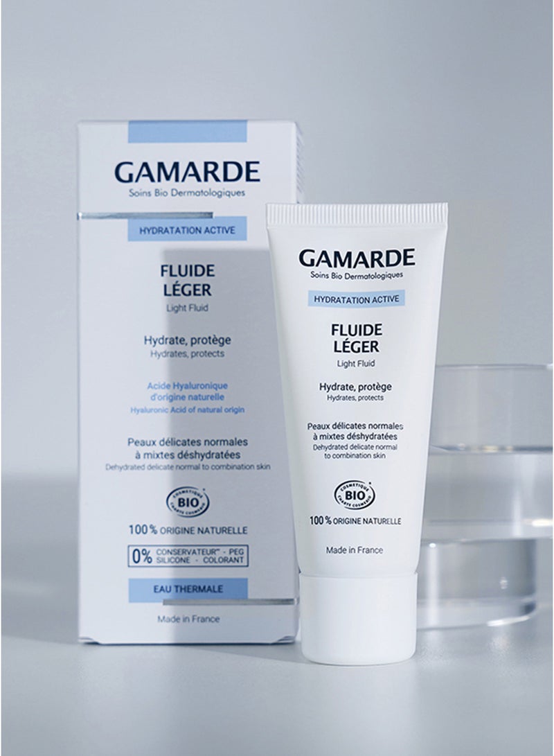 gamarde Light Hydrating Face Fluid with Hyaluronic Acid & Argan Oil Non-Greasy Vegan Moisturizer for Normal to Combination Sensitive Skin Organic Aloe Vera & Plant-Based Formula 40ml Made in France  - Image 5