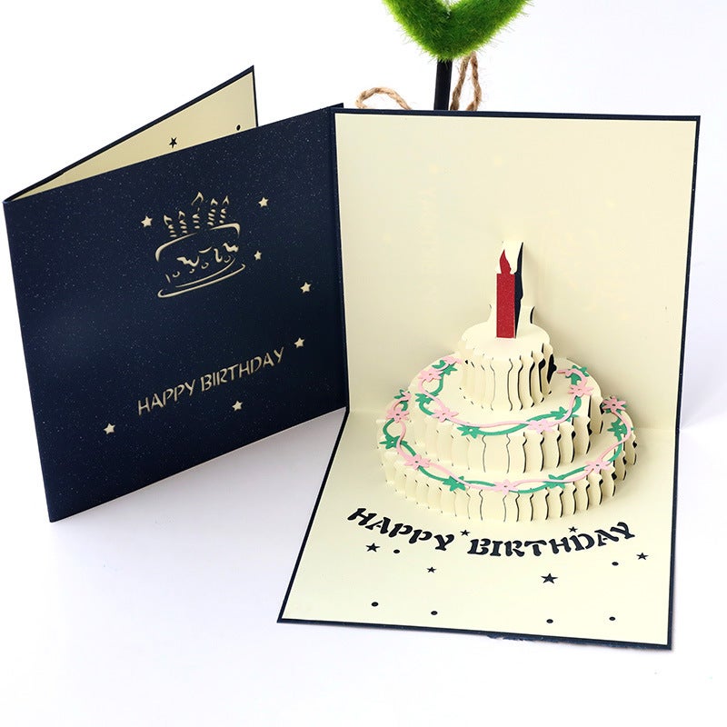 Birthday Greeting Card 3D Creative Card Handmade Hollow Paper Cake Birthday Blessing Gift Factory - Image 3
