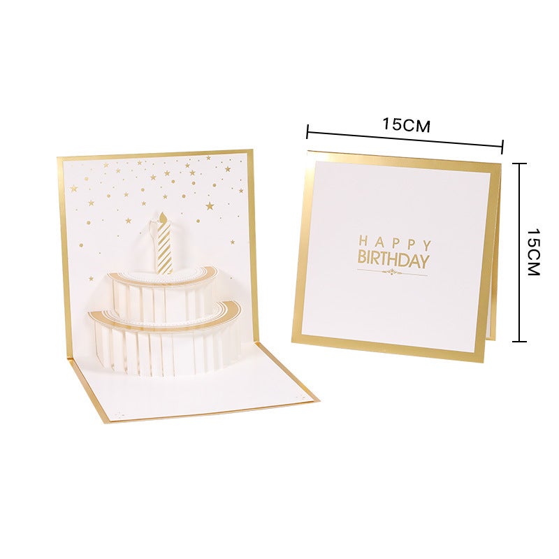 Birthday Greeting Card 3D Creative Card Handmade Hollow Paper Cake Birthday Blessing Gift Factory - Image 1