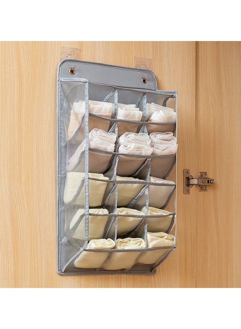 DUNISO Wall Closet Hanging Organizer Storage with Mesh Pockets for Underwear Underpants Socks 15 Pockets - Image 1