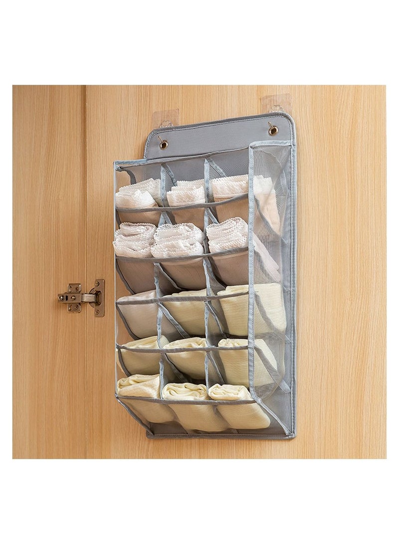 DUNISO Wall Closet Hanging Organizer Storage with Mesh Pockets for Underwear Underpants Socks 15 Pockets - Image 3