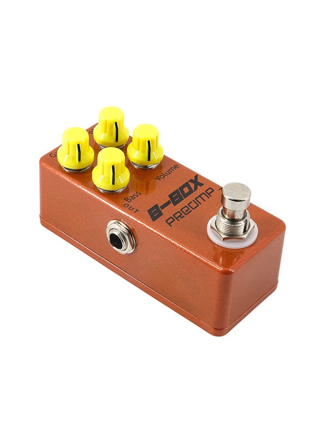 Generic Guitar B-Box Preamp Pedal Electric Guitar Effects Pedal True Bypass Zinc Alloy Shell DC 9V 6.35mm Input/Output Interface Gain/Treble/Bass/Volume 4 Knobs Mini Guitar B-Box Preamp Effector  - Image 5
