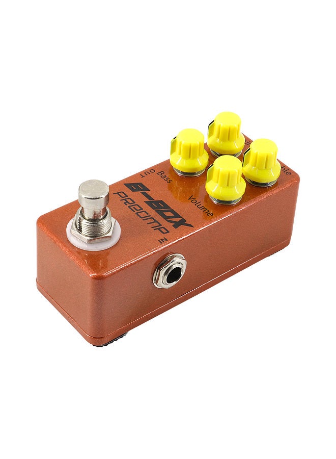 Generic Guitar B-Box Preamp Pedal Electric Guitar Effects Pedal True Bypass Zinc Alloy Shell DC 9V 6.35mm Input/Output Interface Gain/Treble/Bass/Volume 4 Knobs Mini Guitar B-Box Preamp Effector  - Image 1