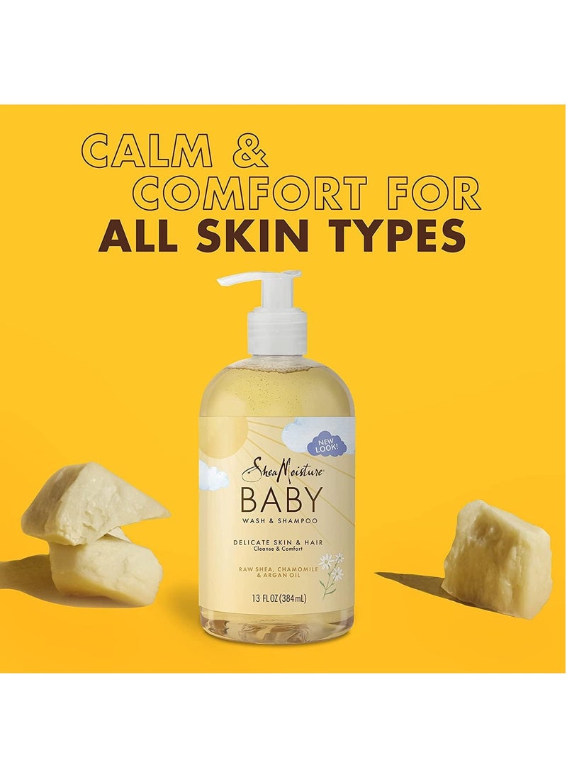 SheaMoister - Shea Moisture Baby Shampoo and Wash with Argan Oil, Shea Oil and Chamomile - 384 ml - Eve - Image 1
