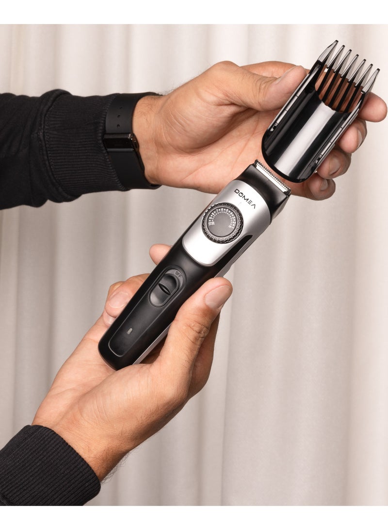 DOMEA ماكينة تشذيب لاسلكية قابلة لإعادة الشحن للرجال والنساء، شفرة من الفولاذ المقاوم للصدأ لقص الشعر/اللحية بسهولة ودقة وسلاسة، 20 إعداد طول، لجميع أنواع الشعر- GT131 - Image 2