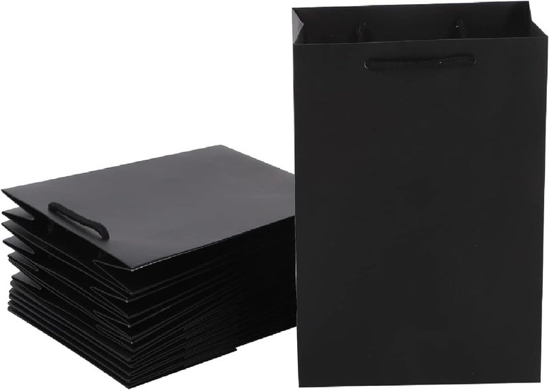 Red Dot Gift REDDOTGIFT® Pack of 10 Textured Black Paper Gift Bags for Various Occasions - Image 1