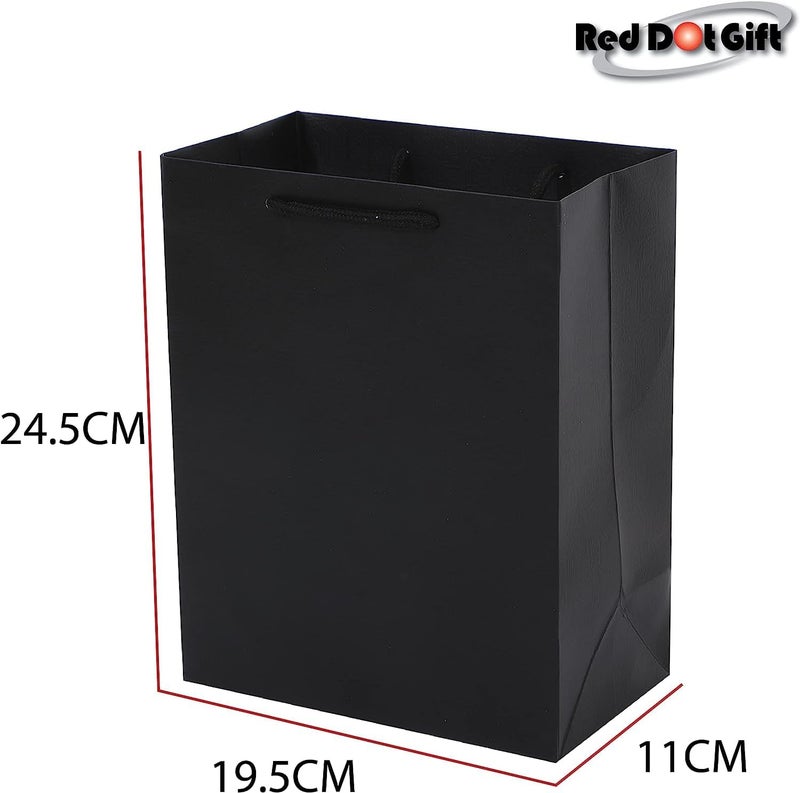 Red Dot Gift REDDOTGIFT® Pack of 10 Textured Black Paper Gift Bags for Various Occasions - Image 2