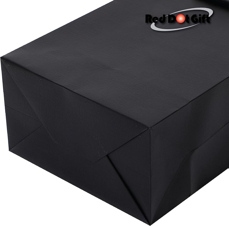 Red Dot Gift REDDOTGIFT® Pack of 10 Textured Black Paper Gift Bags for Various Occasions - Image 4