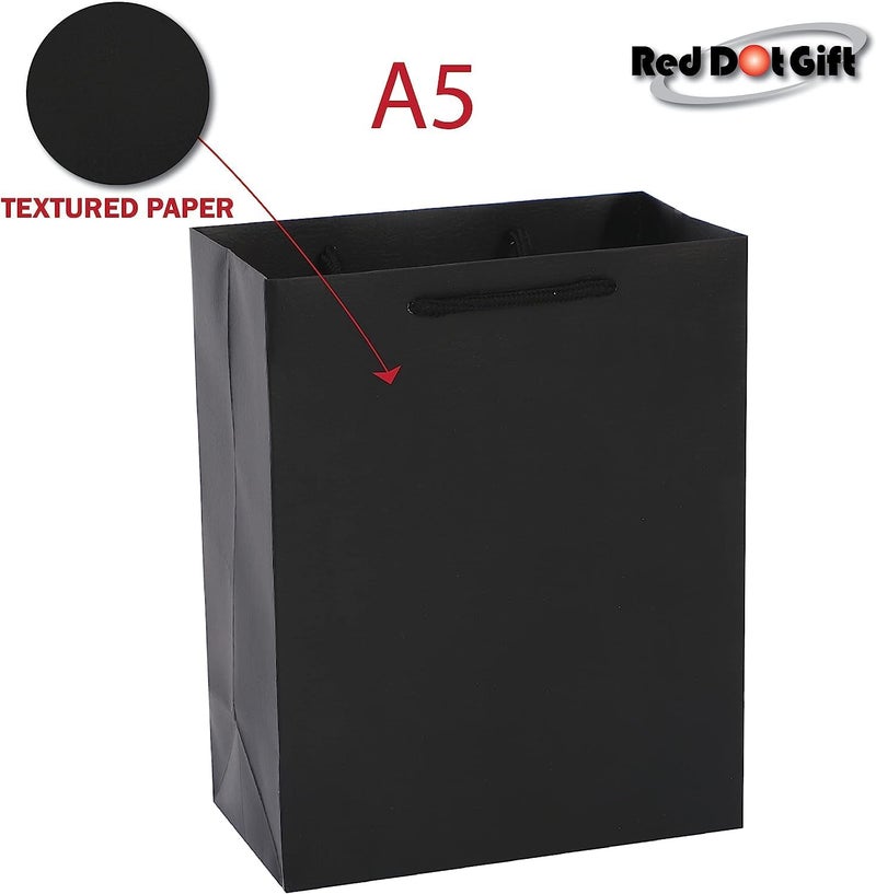 Red Dot Gift REDDOTGIFT® Pack of 10 Textured Black Paper Gift Bags for Various Occasions - Image 3