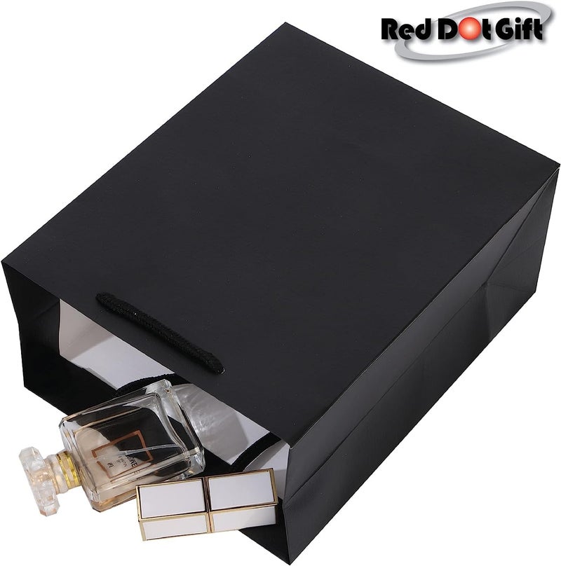 Red Dot Gift REDDOTGIFT® Pack of 10 Textured Black Paper Gift Bags for Various Occasions - Image 5