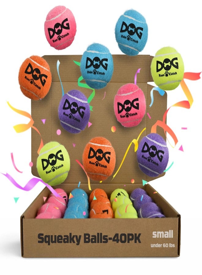 INSUM 40 Pack Small Tennis Balls for Dogs - 2 Inch Squeaky Dog Balls Toys with Mesh Bag, SGS Certified, Durable Non-Toxic, Built in Squeaker, Small Breeds - Image 2