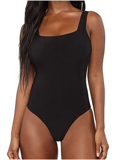 General Women's Square Neck Bodysuits Sleeveless Tank Top Jumpsuits  - Image 1