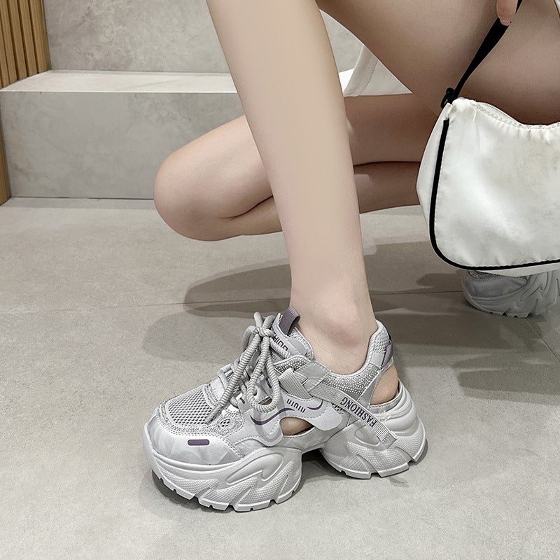 Women'S Thick-Soled Sandals With Closed Toe, 2026 Versatile Height-Increasing Lightweight Dad Shoes, Sports Casual Shoes - Image 4
