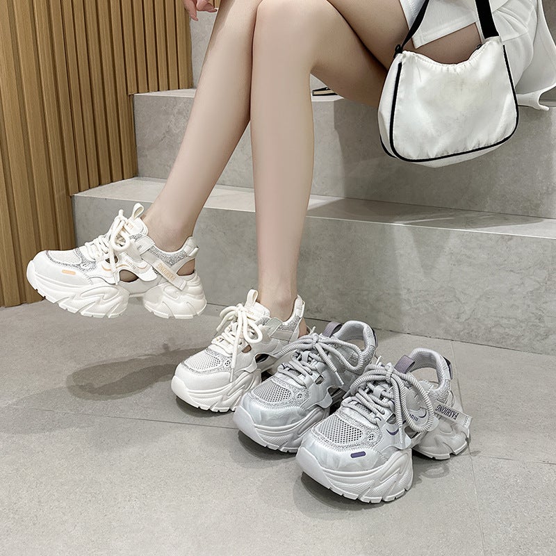 Women'S Thick-Soled Sandals With Closed Toe, 2026 Versatile Height-Increasing Lightweight Dad Shoes, Sports Casual Shoes - Image 5