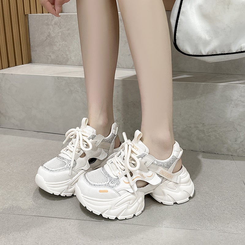 Women'S Thick-Soled Sandals With Closed Toe, 2026 Versatile Height-Increasing Lightweight Dad Shoes, Sports Casual Shoes - Image 3