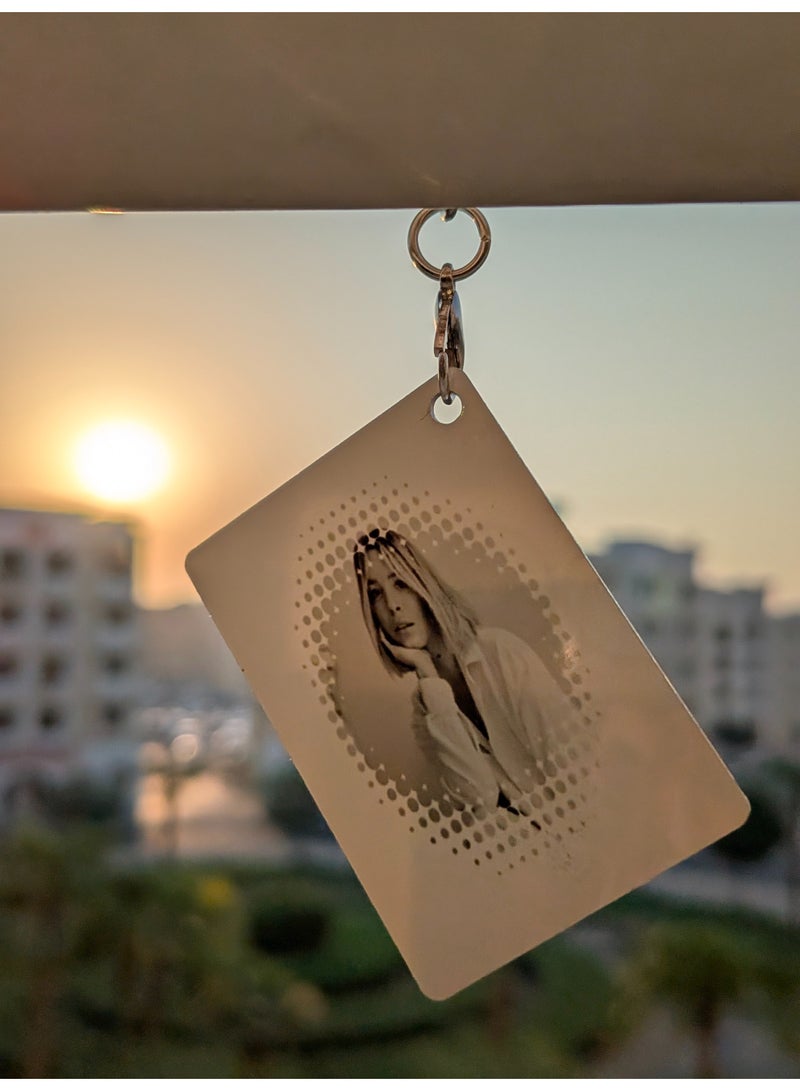 هدايا سومي سلسلة مفاتيح صور، سلسلة مفاتيح ذات وجهين متطابقين أو مختلفين للصورة أو النص، أفضل هدية له/لها، هدية شخصية - Image 2