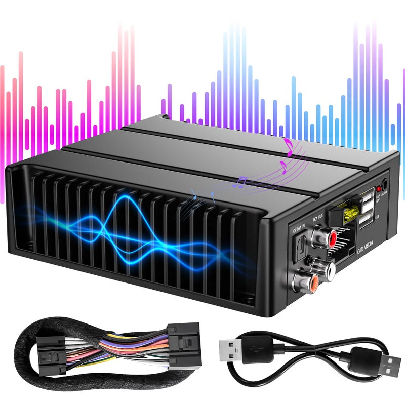 Generic 8-Channel Full-Range Power Amplifier, 4x80W Sound Adjust for All Aftermarket Android Car Radio, Class D Digital Signal Processor Support Home Use, 32-Band EQ, MP3/USB/AUX/APP, Compact, Perfect Install  - Image 1