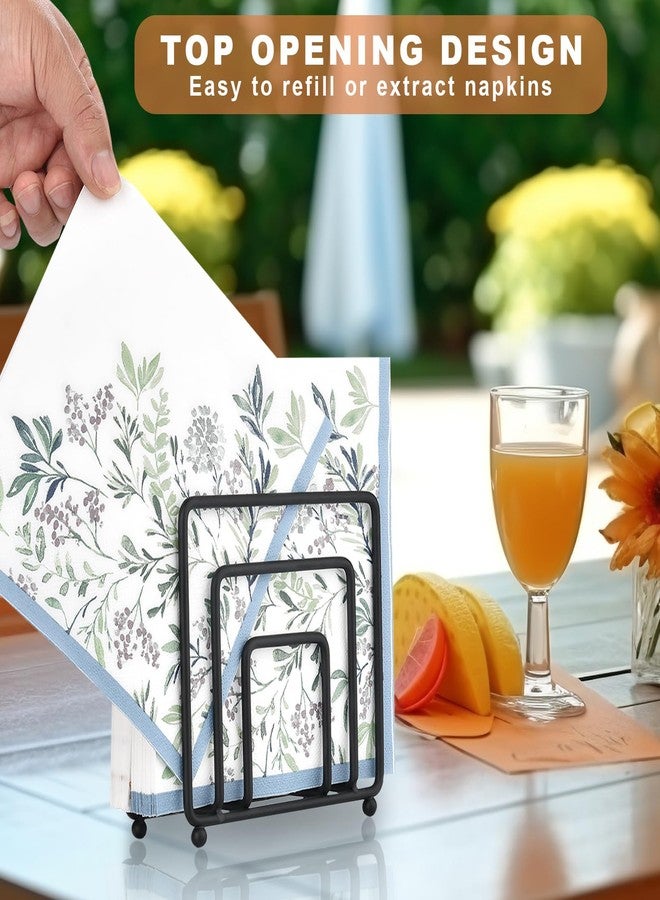 LAIHIFA Napkin Holder for Table, Modern Metal Black Napkin Holders for Kitchen Dining Tables & Countertops, Paper Cocktail Napkins Holder Dispenser for Indoor & Outdoor Use by LAIHIFA - Image 4