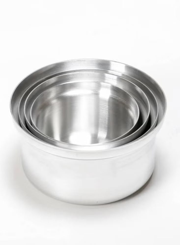 HOMESTAR طقم أواني طهي من الألمنيوم 4 قطع فضي - Image 3