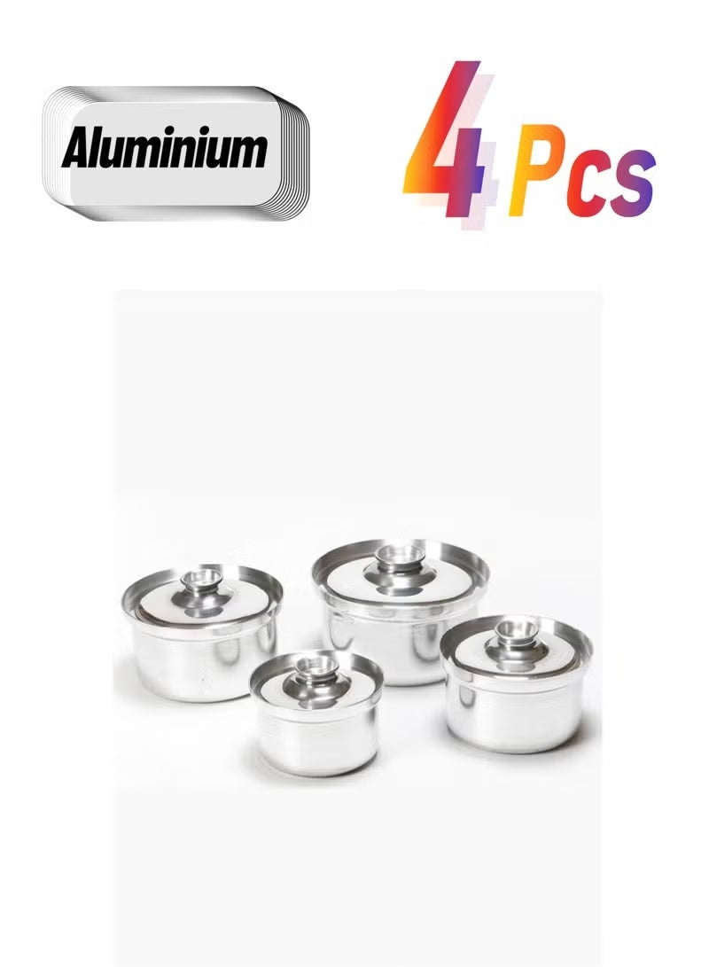 HOMESTAR طقم أواني طهي من الألمنيوم 4 قطع فضي - Image 1