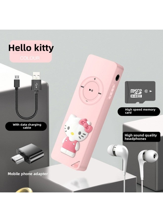 External Mp3 Student Walkman Simple Long Cartoon Sports Card Player With Card Full Set Wholesale-Body Color:Hello Kitty-Memory Capacity:4GB (Host + Ear + Memory Card + OTG + Lanyard) - Image 1