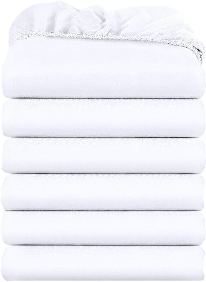 Utopia Bedding Utopia Bedding Full Fitted Sheets - Bulk Pack of 6 Bottom Sheets - Soft Brushed Microfiber - Deep Pockets - Shrinkage & Fade Resistant - Easy Care (White)  - Image 1
