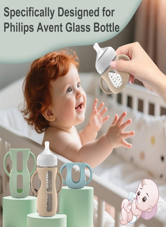 Jifvrnk 3PCS Philips Avent Glass Bottle Silicone Sleeves with Handles, Compatible with Philips Avent Glass Bottles 8 oz, Suitable for Avent Baby Bottles 8 oz, and Easy to Clean - Image 2