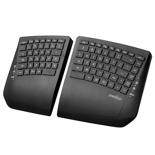 Perixx PERIBOARD624B US Wireless Ergonomic Split Keyboard Up 30 Ft Separation Adjustable Tilt Angle Low Profile Membrane Keys Black US English - Image 1