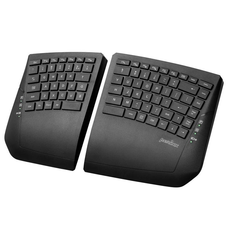 Perixx PERIBOARD624B US Wireless Ergonomic Split Keyboard Up 30 Ft Separation Adjustable Tilt Angle Low Profile Membrane Keys Black US English - Image 2