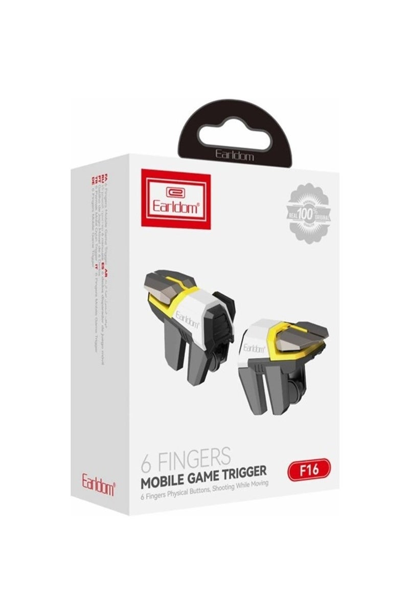 Earldom Earldom ET-F16 6-Finger Mobile Game Trigger Controller Physical Shooting Button for PUBG COD Free Fire - Image 1