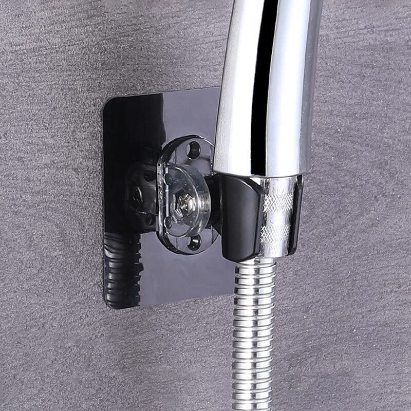 SEMITO Self Adhesive Shower Head Holder Adjustable Bathroom Wall Mount Bracket Self-adhesive Handheld Drill-free Showerhead Rack Punch-free Chrome (White, 3) - Image 2
