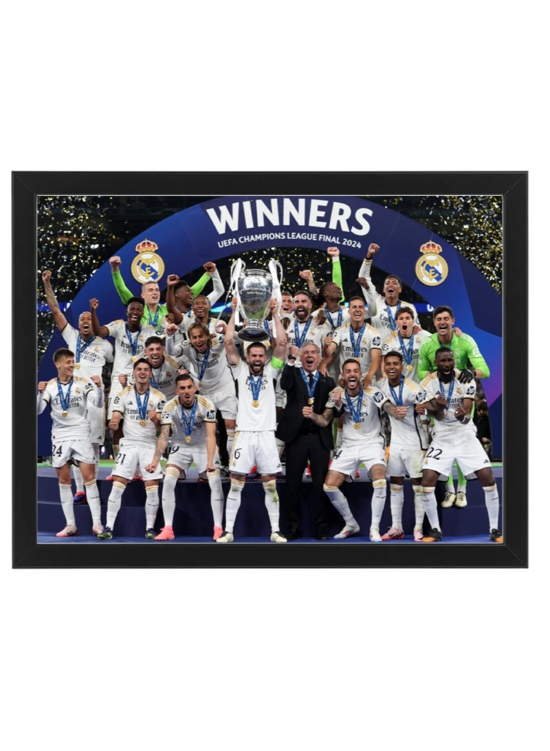 Boomah Accessories Real Madrid Champion of Champions League, UCL 2024, Soccer Gift , Poster with Frame 30x40cm
