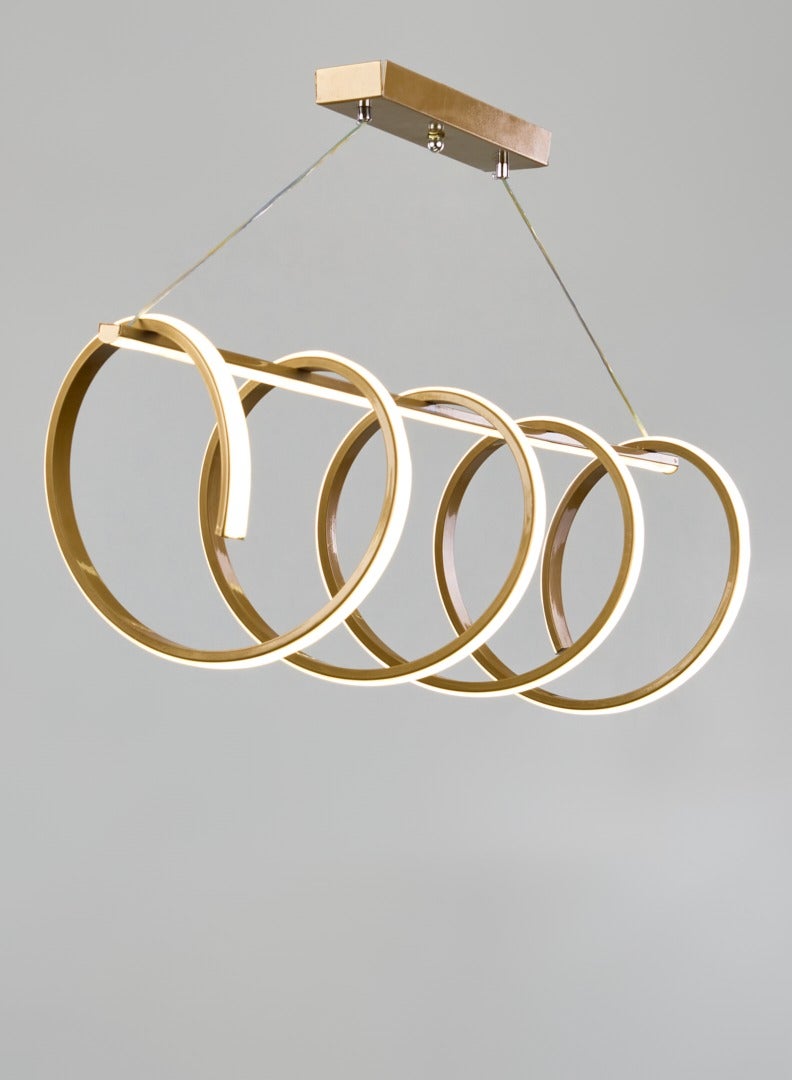 El Rawda Lighting MOKAA LED Chandelier | Modern Chandelier | Material: Aluminium | Color: Gold | Size: 28x100 cm - Image 2