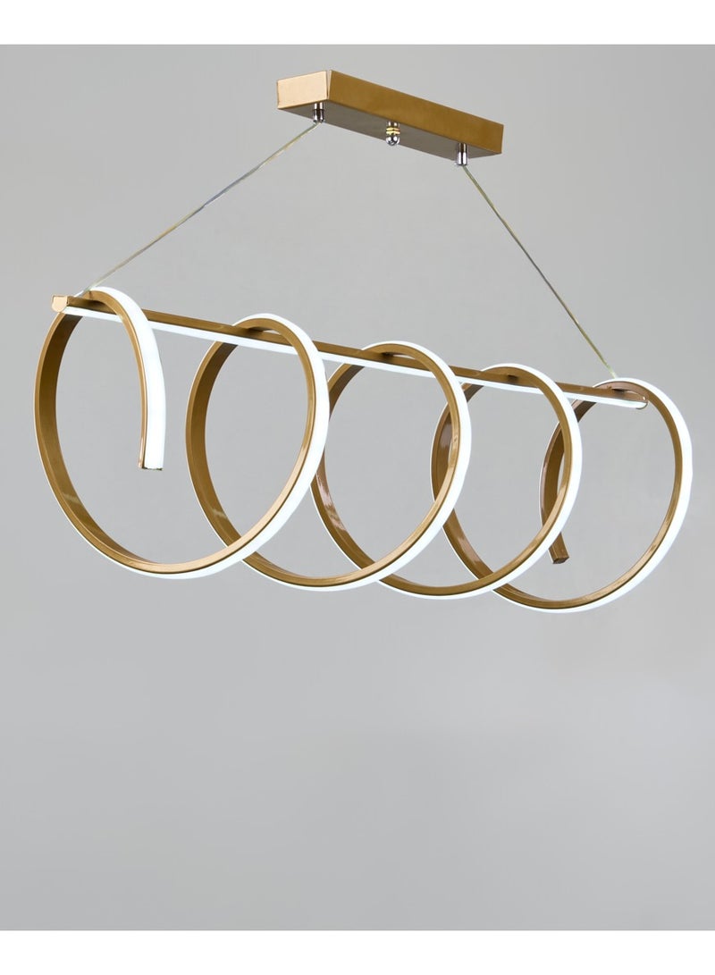 El Rawda Lighting MOKAA LED Chandelier | Modern Chandelier | Material: Aluminium | Color: Gold | Size: 28x100 cm - Image 1