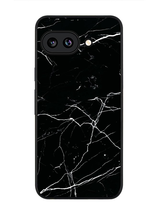 Stylizedd Rugged Case for Google Pixel 10a- Slim Fit Hybrid Rubber Cover Marble Print Black - Image 1