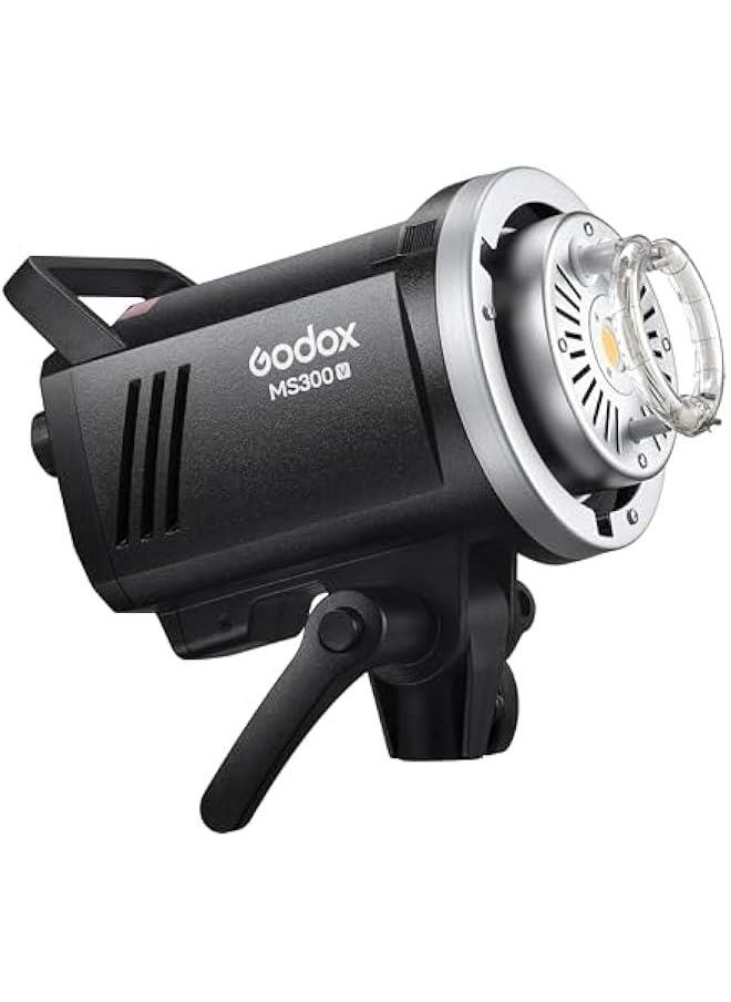 Godox MS300V Compact Studio Strobe Flash Light - 300W, GN58, 0.1-1.8s Recycle Time, 2.4G X System, Bowens Mount LED Modeling Lamp for Studio Portrait Shooting (Upgraded Version)