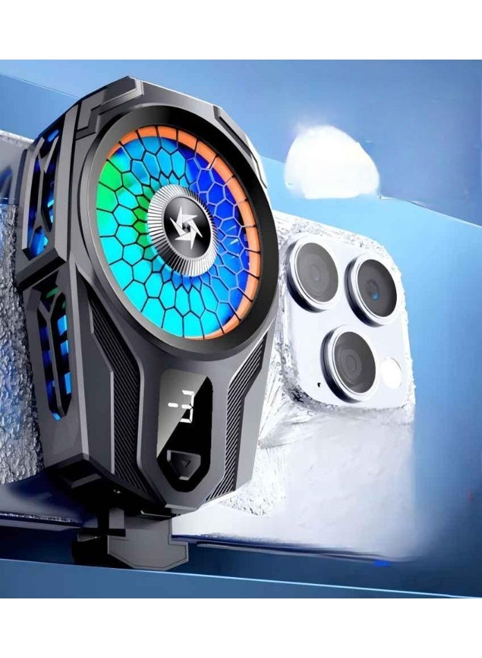 Powerful Dual-Speed Phone Cooler – High-Performance Semiconductor Clip-On Cooling Radiator with RGB Lights  Type-C Fast Charging, Ideal for Gamers and Streamers；for Playing Games Tiktok for Universa - Image 4