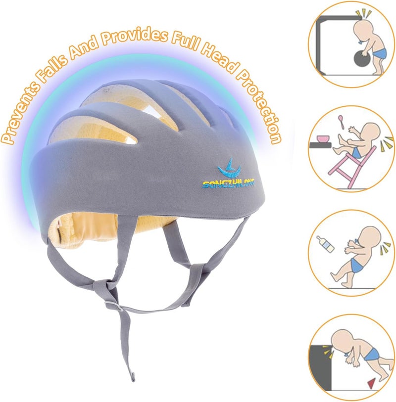 IULONEE Baby Head Protector Baby Protection Helmets Infant Walking Protective Cap Adjustable Baby Crawling Helmet Baby Safety Helmet Protective Baby Helmet for Kid Learning to Walk - Image 5