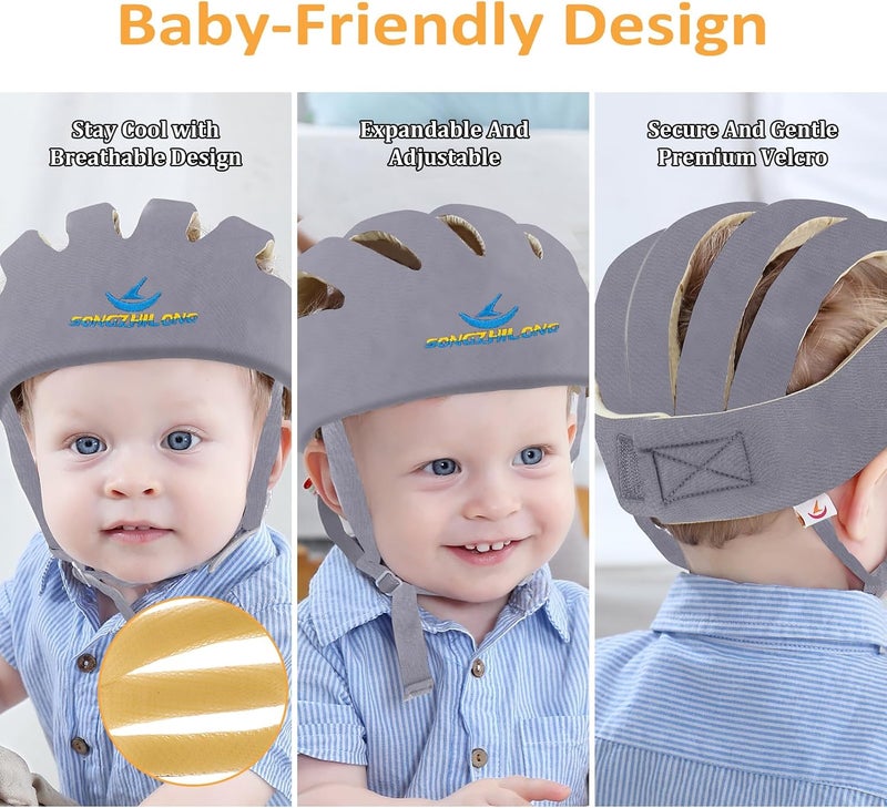 IULONEE Baby Head Protector Baby Protection Helmets Infant Walking Protective Cap Adjustable Baby Crawling Helmet Baby Safety Helmet Protective Baby Helmet for Kid Learning to Walk - Image 3