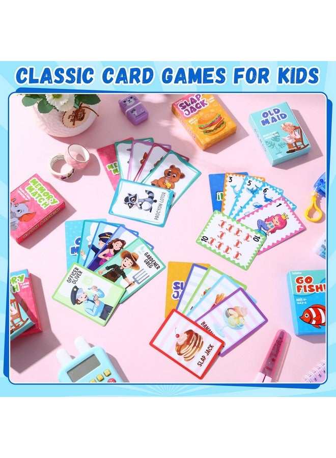 Zubebe 16 Decks Kids Card Games Bulk 4 Decks in 1 Includes Go Fish, Old Maid, Memory Match, Slap Jack Classic Playing Card Game Set for Kids Toddlers Family Game Night Basket Stuffers Party Favors - Image 4