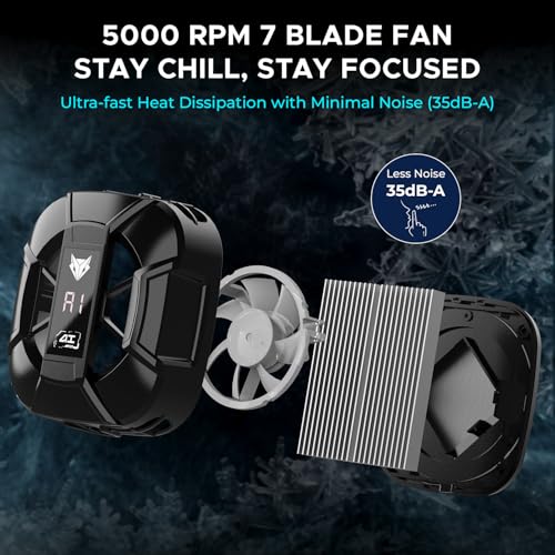 EvoFox Hailstone Sense AI Phone Cooler for Gaming | MagSafe Mobile Cooler with AI Smart Cooling, Real-Time Display, Silent High-Speed Fan, RGB Lights, Compact & Portable – Gaming Cooler for Phones - Image 5