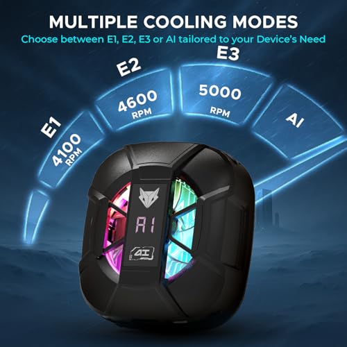 EvoFox Hailstone Sense AI Phone Cooler for Gaming | MagSafe Mobile Cooler with AI Smart Cooling, Real-Time Display, Silent High-Speed Fan, RGB Lights, Compact & Portable – Gaming Cooler for Phones - Image 4