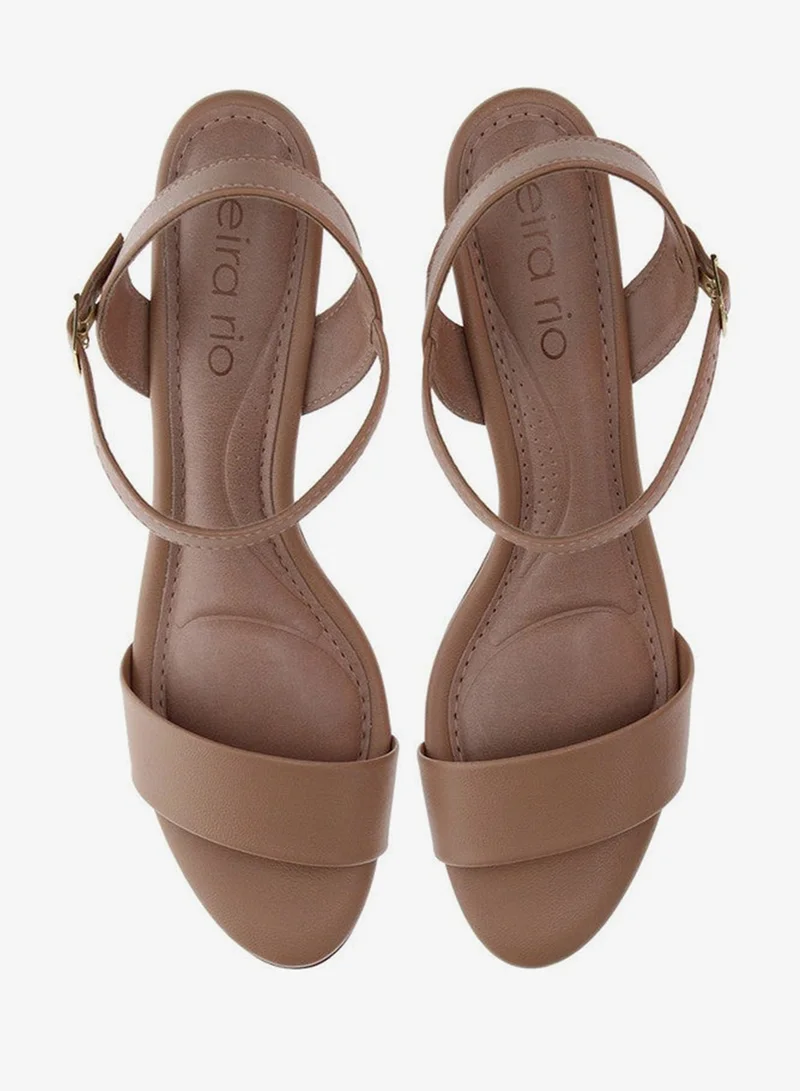 Beira Rio Tan Heels Sandal for Women – Stylish Ladies Heel Sandals & Sling Back Heels for Girls for Women | Best Price UAE