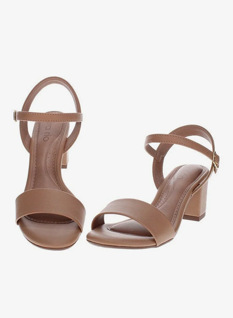 Beira Rio Tan Heels Sandal for Women – Stylish Ladies Heel Sandals & Sling Back Heels for Girls for Women | Best Price UAE