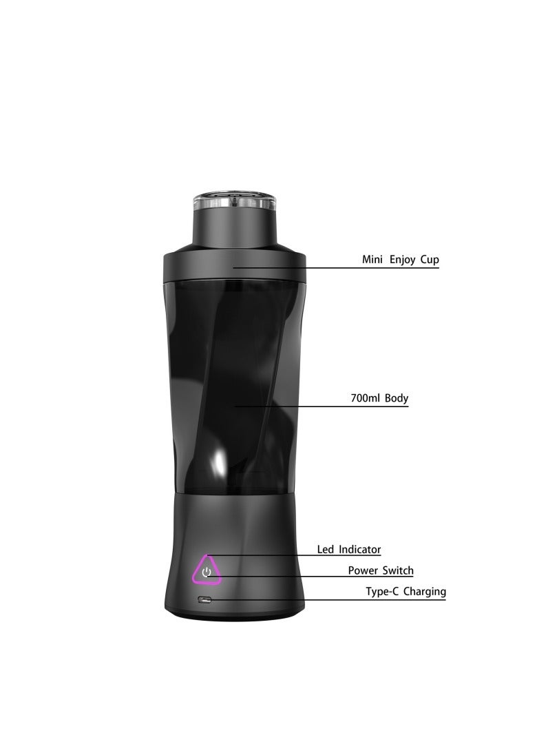 إم مياويان كوب عصارة محمول بسعة كبيرة، عصارة قوية لتكسير الثلج، خلاط محمول مزدوج الوضع للعصائر والسموذي، بطارية بسعة 6000 مللي أمبير، وعاء 2 في 1 بسعة 700 مل، منفذ شحن USB من النوع C، عصارة، خلاط، خلاط مطبخ. - Image 4