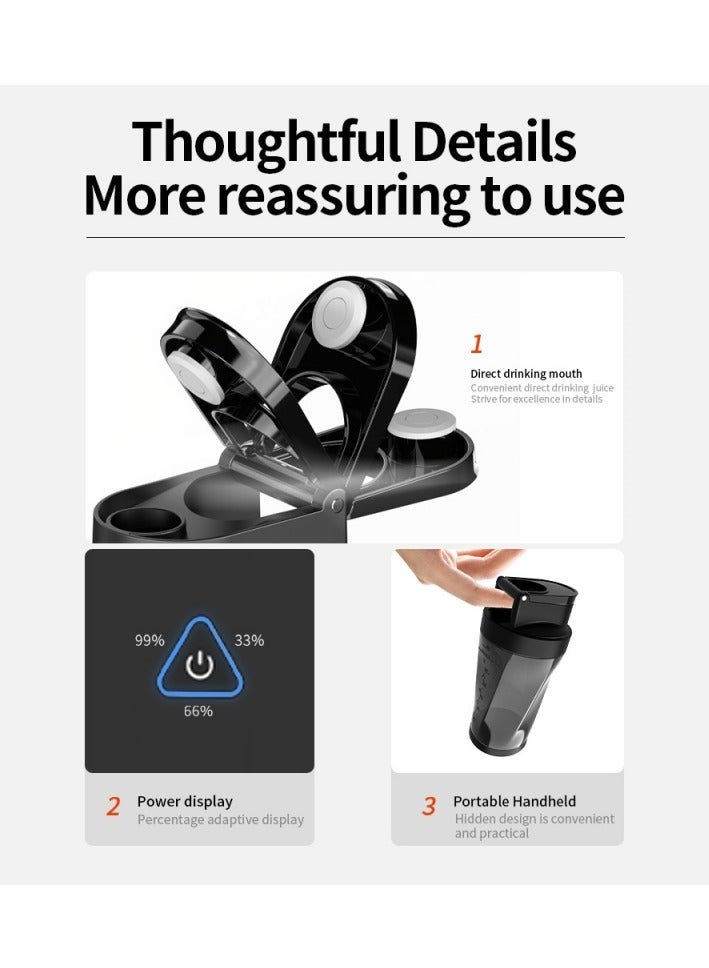 إم مياويان كوب عصارة محمول بسعة كبيرة، عصارة قوية لتكسير الثلج، خلاط محمول مزدوج الوضع للعصائر والسموذي، بطارية بسعة 6000 مللي أمبير، وعاء 2 في 1 بسعة 700 مل، منفذ شحن USB من النوع C، عصارة، خلاط، خلاط مطبخ. - Image 5